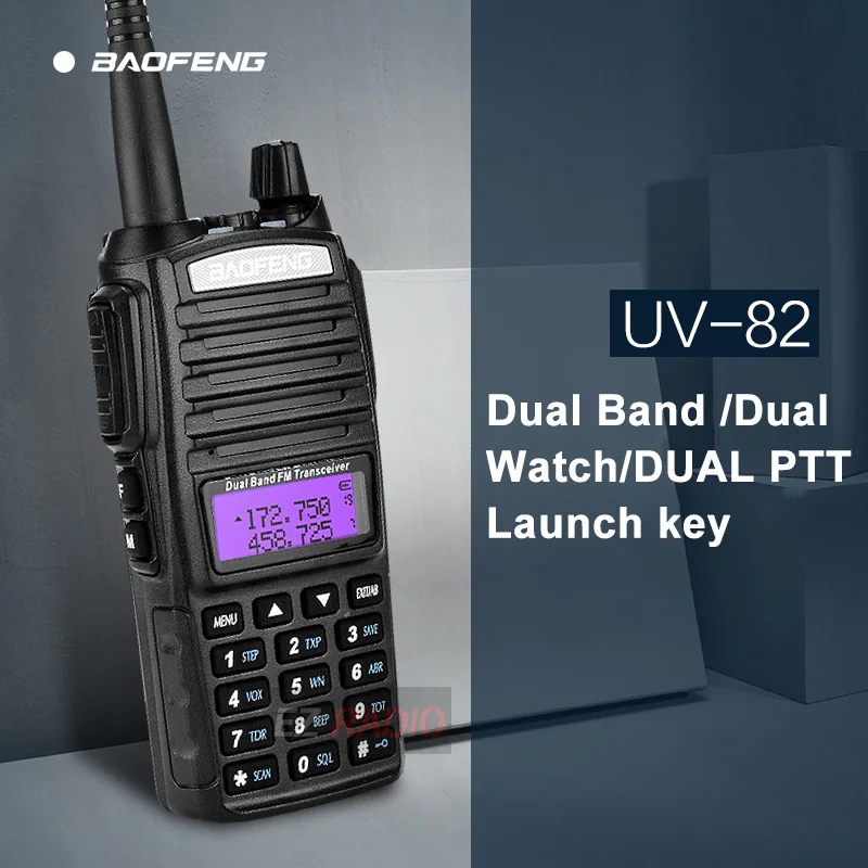 BaoFeng UV 82 8 Вт 2 шт. 1 двухсторонний любительский радиоприемник 10 км dmr Ham cb Radio PTT TYT 9R