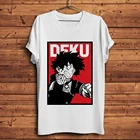 Футболка MHA Midoriya Izuku deku с аниме, мужская новая белая Повседневная футболка, Мужская футболка с японским мангой, моя геройская академия, Отаку, уличная одежда унисекс