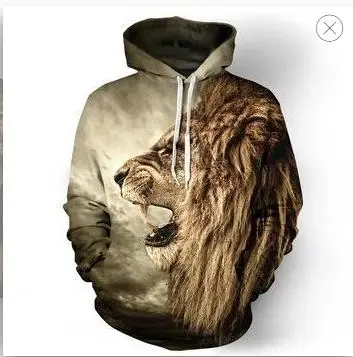 

2022 men's hoodie sweatshirt ferocious lion 3D printed hoodie casual pullover street top ordinary hipster hip hop fall