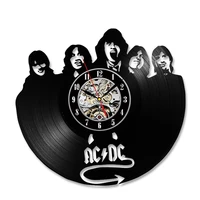 ac dc wall clock modern design music rock band vintage vinyl cd clocks wall watch home decor gifts for fans