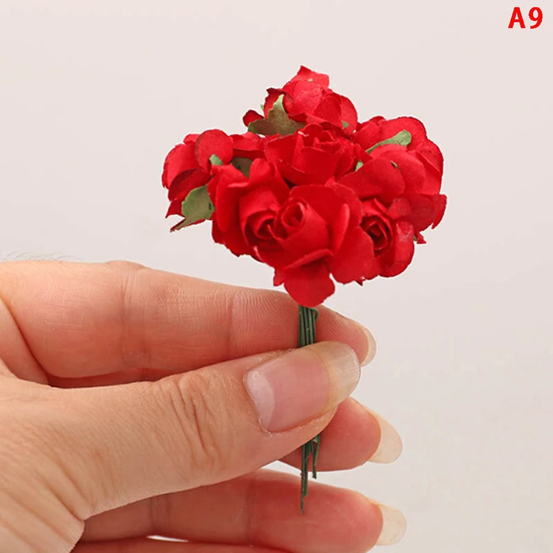 

10 Styles Fake Purple Lavender Handmade Bouquet Sunflower Calla lily Doll Decor Artificial Flowers For Doll House Carnation Rose