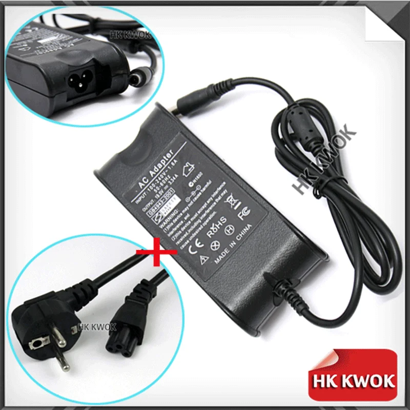 

EU Power Cord +19.5V 3.34A 7.4X5mm 90W AC Adapter For dell D630 1420 D620 D610 1545 XPS M1330 XK850 YR733 PA-10 PP25L AC Adapter