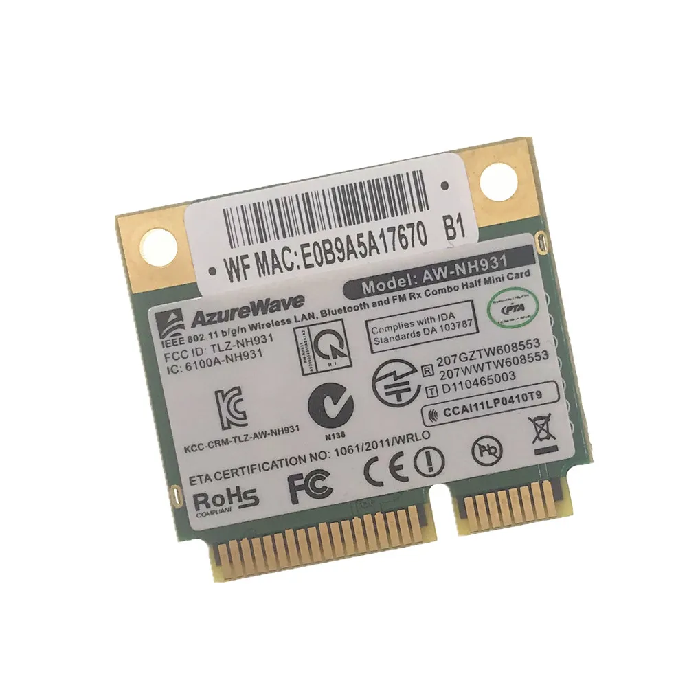 Беспроводная комбинированная карта Azurewave AT105-T108 с поддержкой Bluetooth для Toshiba Fi AW-NH931