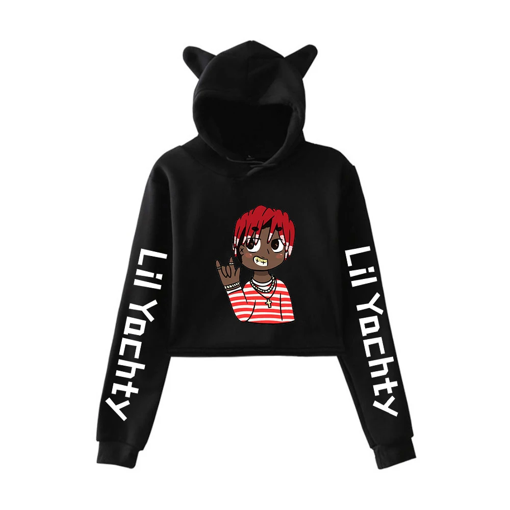 

American rapper Lil Yachty Cat Ear Hoodies Women Fashion Long Sleeve Hooded Sweatshirts 2020 Hot Sale Kpop Casual Sexy Hoodies