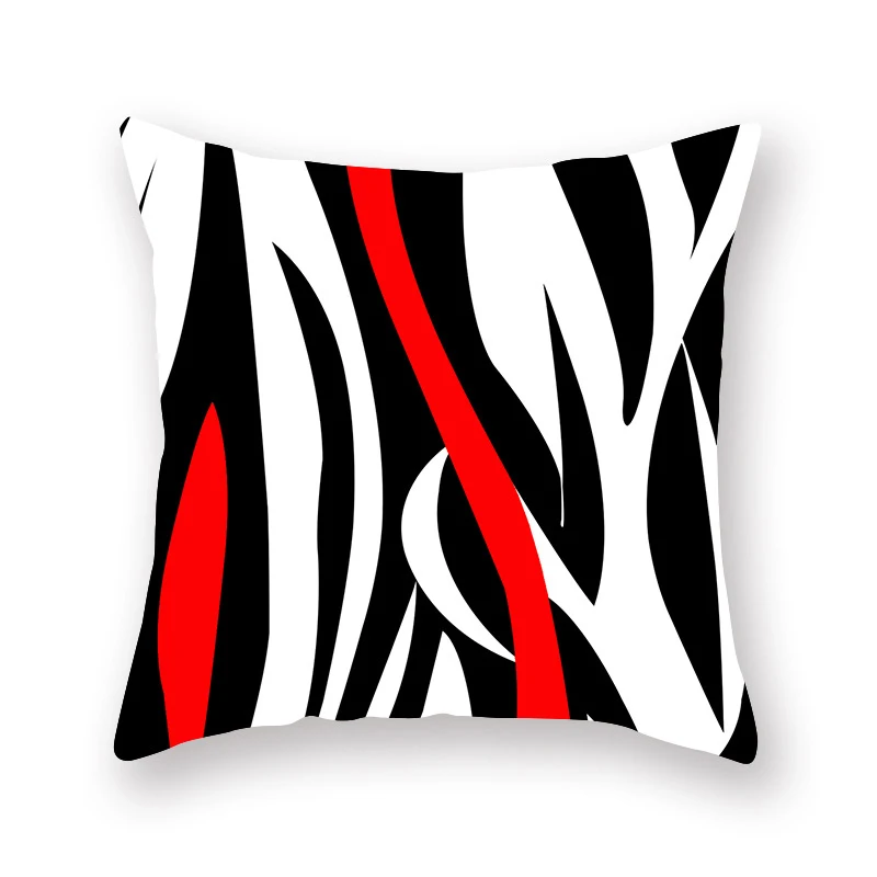 

45X45Cm Red Geometric Cushion Cover For Sofa Home Bed Soft Art Throw Pillowcase Square Hugging Pillow Case Home Decor