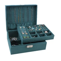 double layer velvet jewelry box european jewelry storage box large space jewelry holder birthday gift