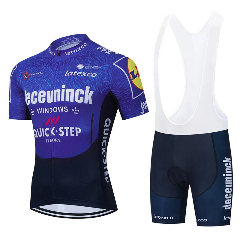 

2021 Team QUICK STEP Cycling Jersey 9D Bib Set MTB Belgium Bicycle Clothing Quick Dry Bike Clothes Men Short Maillot Culotte