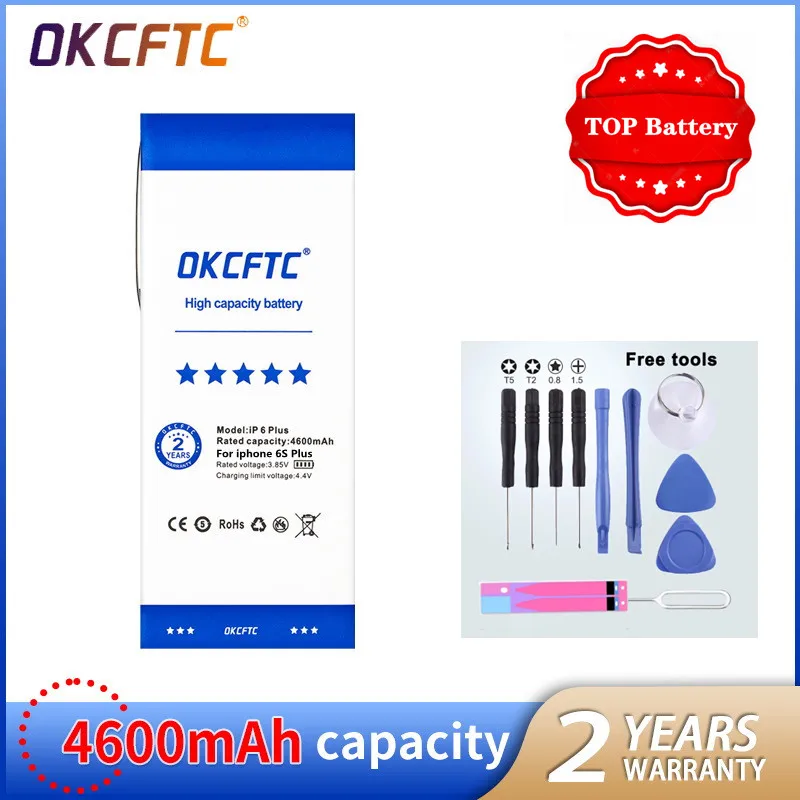 

OKCFTC Actual Capacity Battery For APPLE iphone 6S Plus cell phone battera 4600mAh Safe and stable high capacity for iPhone6S P