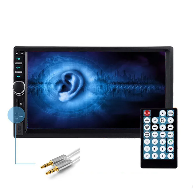 7 дюймов 2 Din стерео приемник HD Bluetooth MP5 плеер MP4 радио громкой связи 7021B + камера