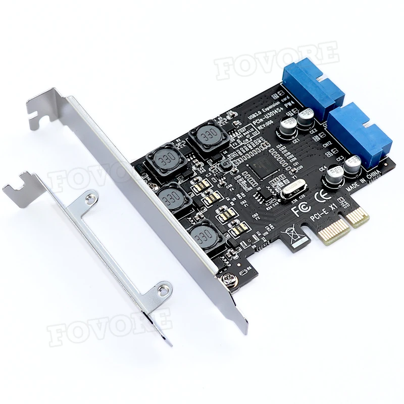 Плата расширения USB3.0 PCI-E PCI Express X1 фронтальная 5 лампочек USB 3 0 хаб 19PIN адаптер