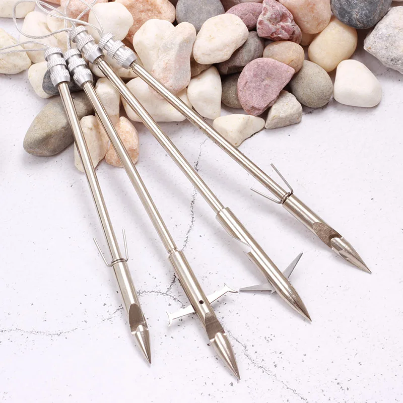 

6pcs/lot Fishing Slingshot Arrows Silver Stainless Steel Bow Hunting Arrowheads Archery Bolt