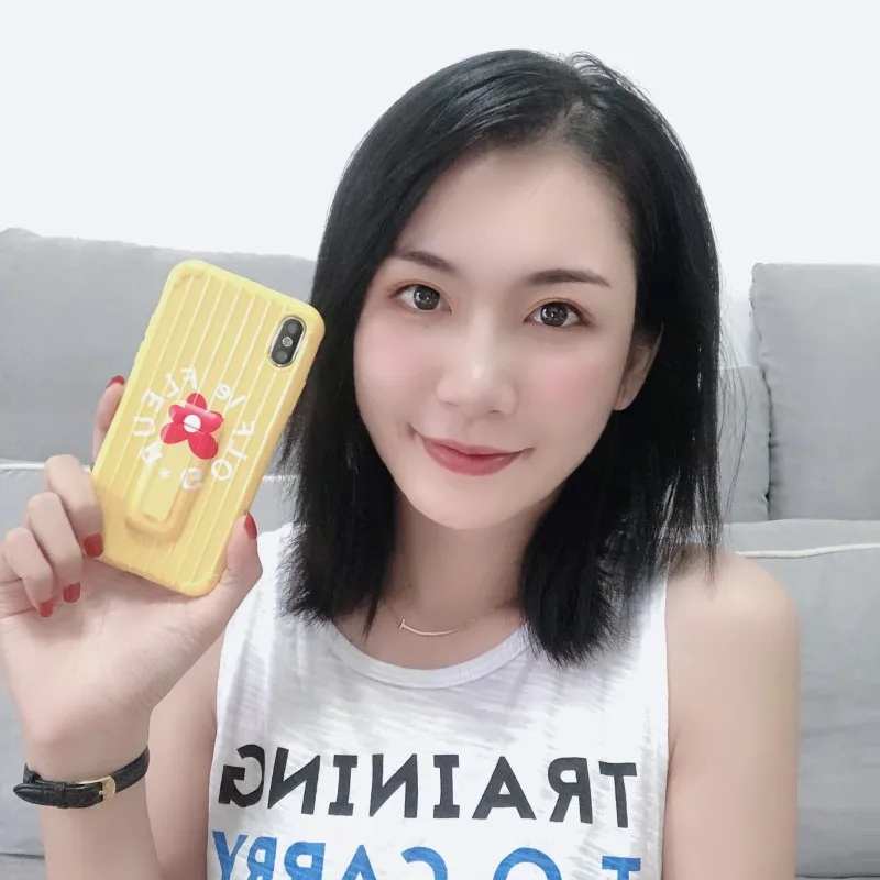 Cute Luggage Case white yellow flower bracket Cartoon Couple Phone Cover for iphone 6 6s Plus X XS XR Max 7 8 |