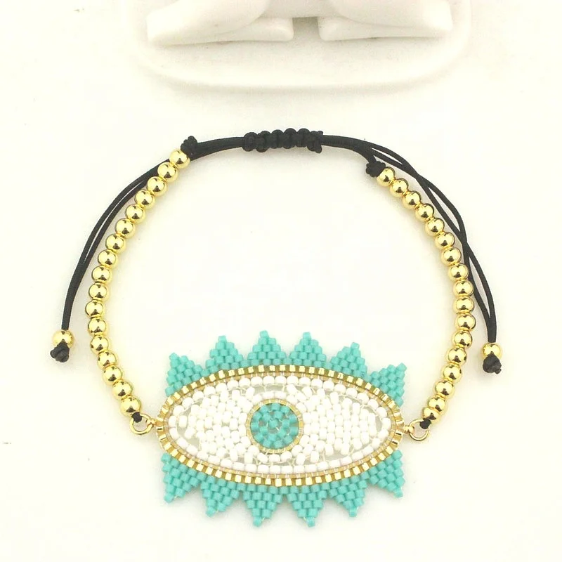 Регулируемый 5 шт./лот бисер Miyuki бусины в форме глаз браслет медные с разъем