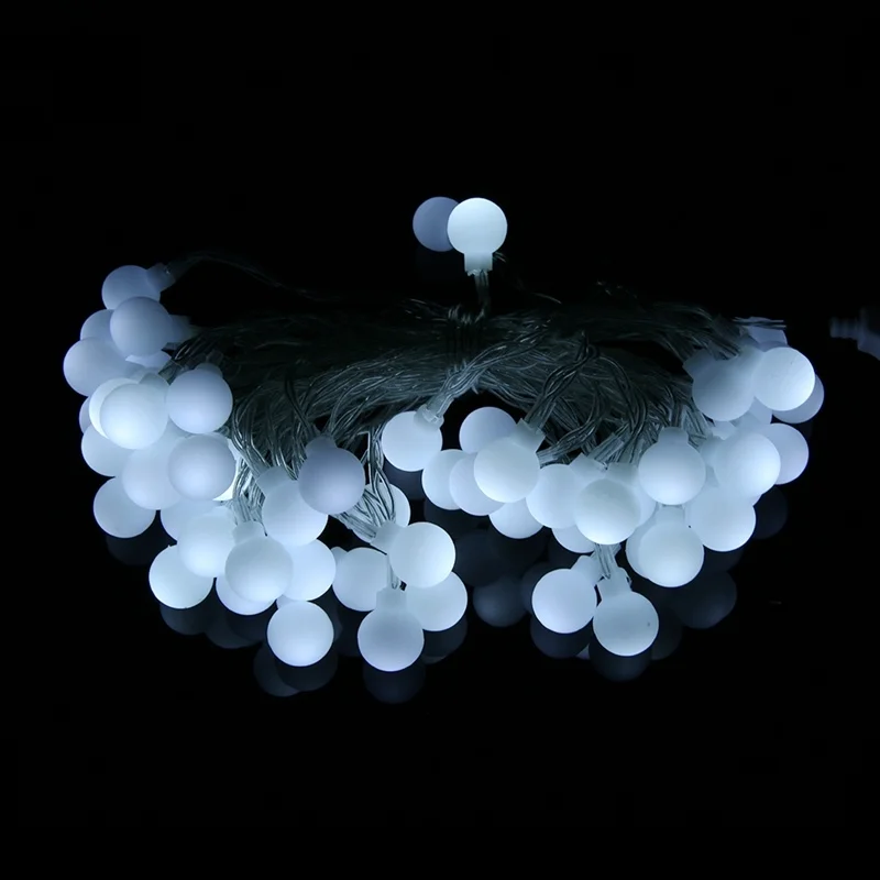USB светодиодная гирлянда с круглыми лампочками 10 м 60 шариков праздничное