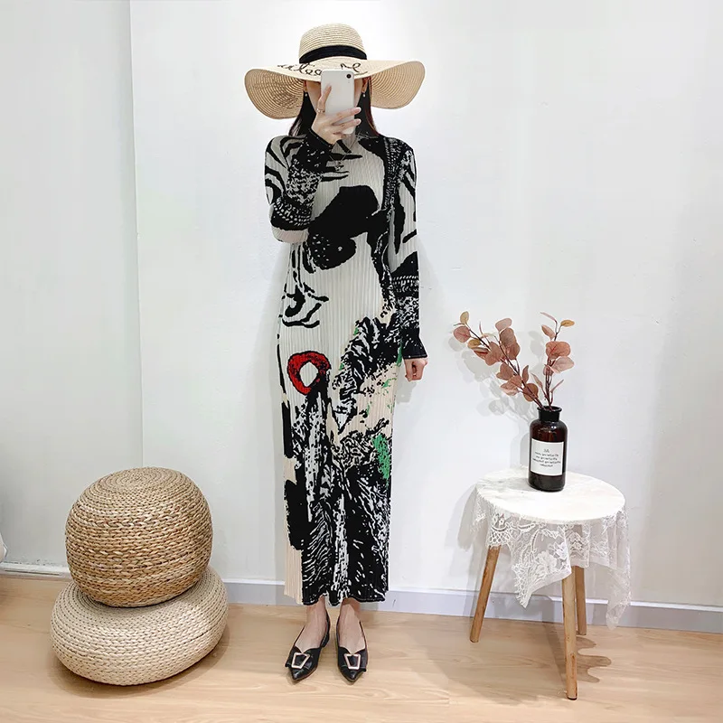Женское плиссированное платье WOMENGAGA модель 2020 года летнее с принтом в простом