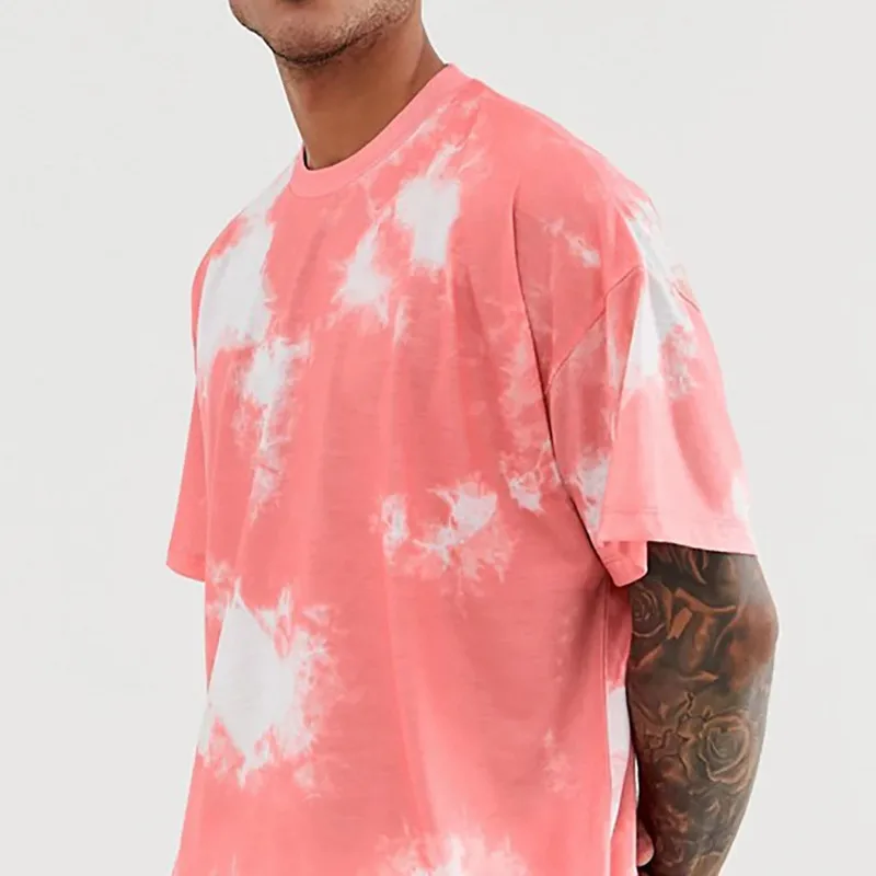 

Mens T-shirt Short Sets Short Sleeve Tie-Dye Print Leisure Male Tshirts 2 Piece Outfit Set Summer Casual Tops Tees Clothing
