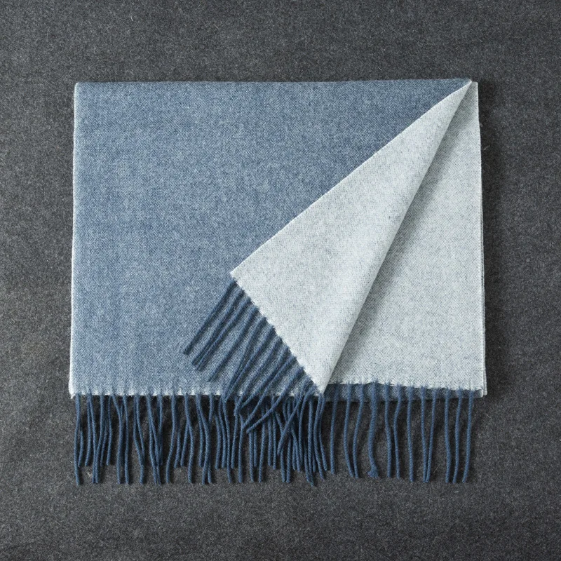 

New Double-sided Solid Color Wool Men's Warm Scarf for Autumn and Winter 2020. Men's and Women's Fashion Shawl.Pure Wool Scarf