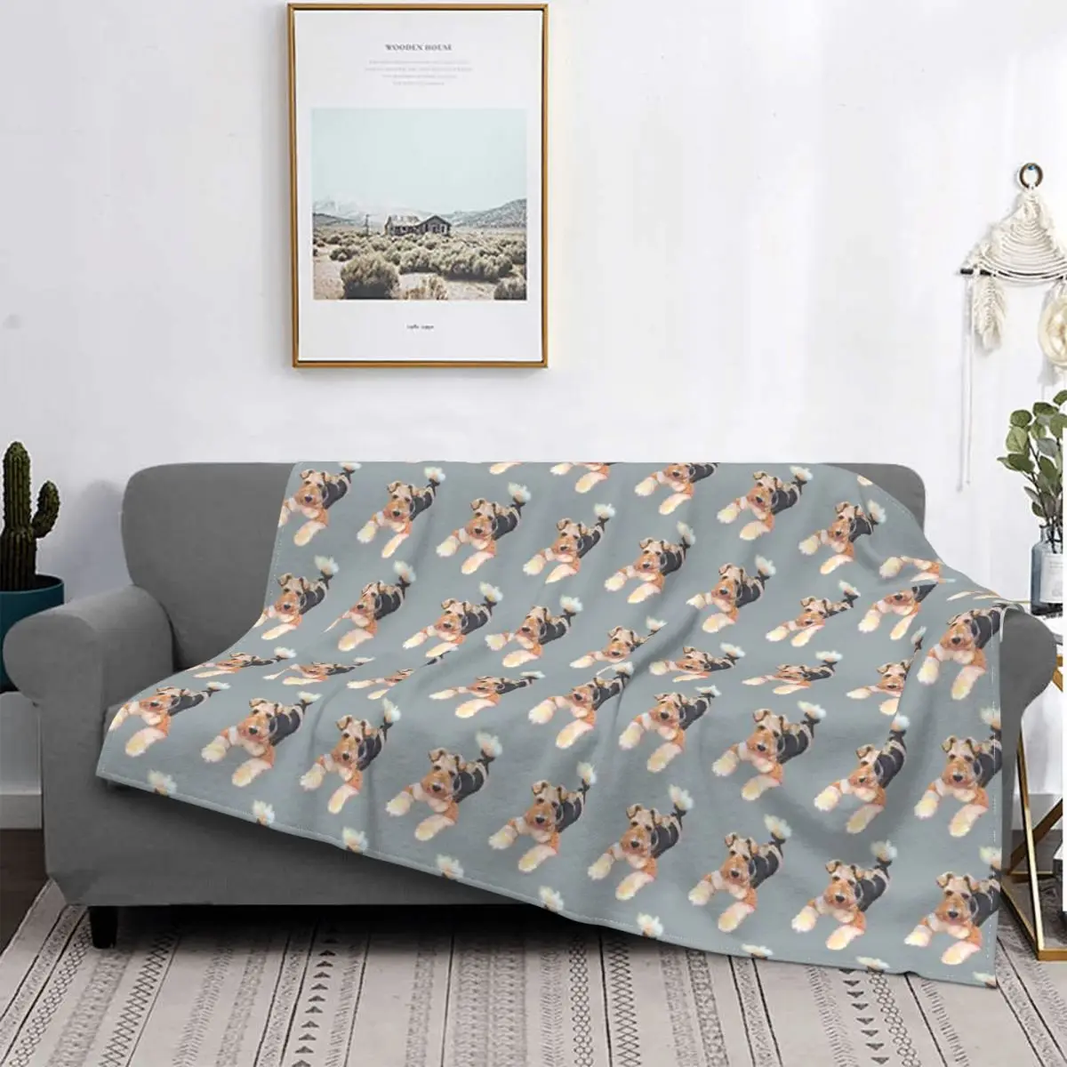 

Foxy Fox Terrier Blanket Bedspread Bed Plaid Bed Plaid Sofa Cover Kawaii Blanket Picnic Bedspread