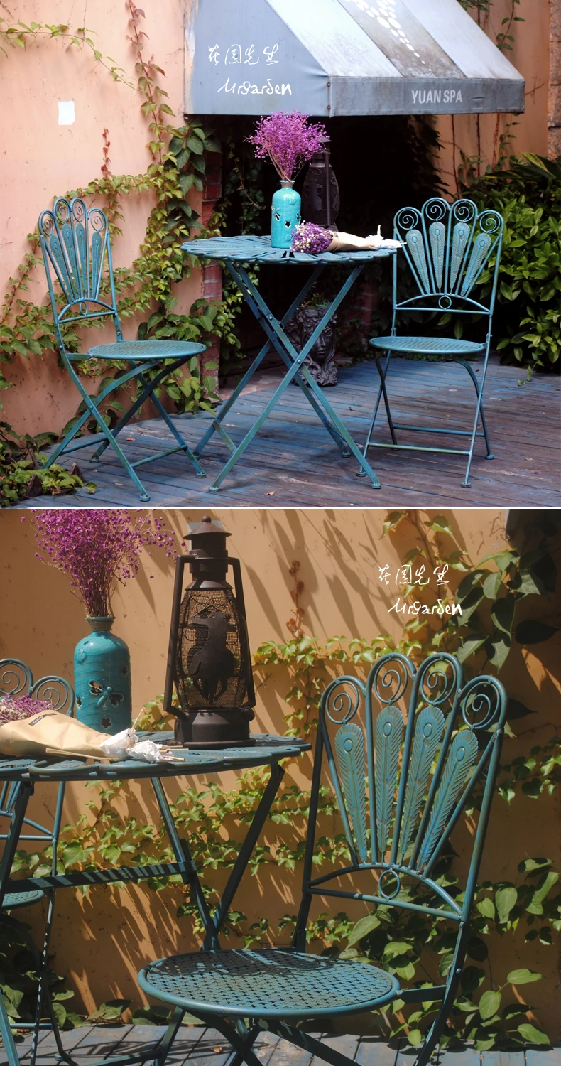 Складные столы и стулья для стол стул набор открытый патио из трех частей сад