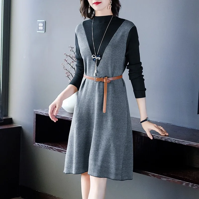 Женские осень-зима с высоким плотно облегающим шею воротником Теплые лоскутные