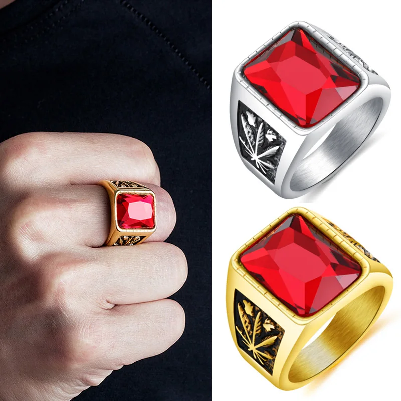 

Fashion Cool Stainless Steel Ring for Men With Zircon Jewelry Accessories 5 Colors High Quality Rock Style Wholesale