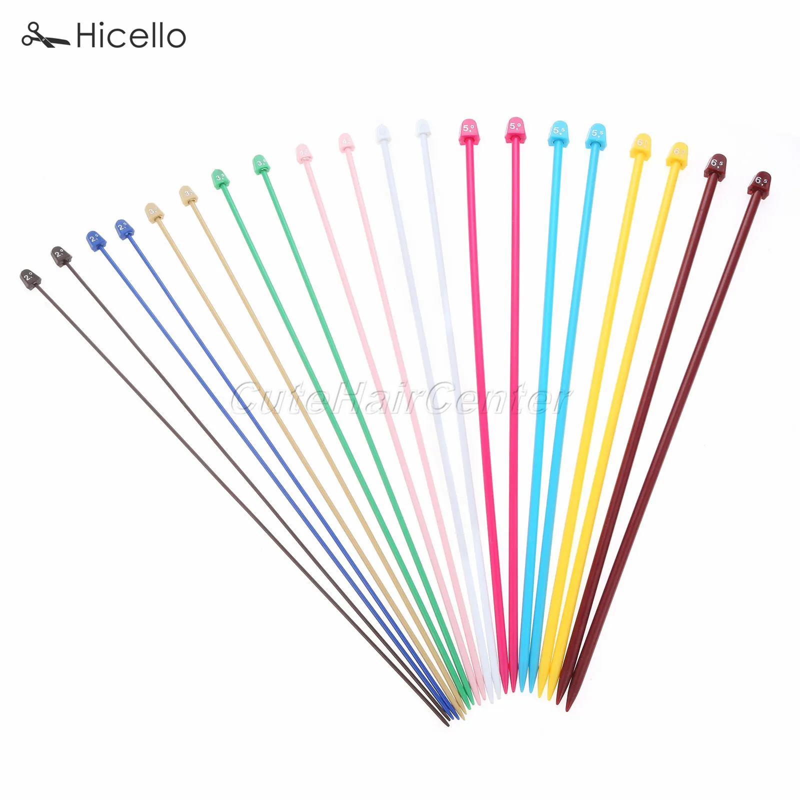 

20pcs/10sizes Needle Plastic colorful straight Knitting Weaving Handmade sewing Sweater Scarf Hat Woolen 26cm/35cm hook Hicello
