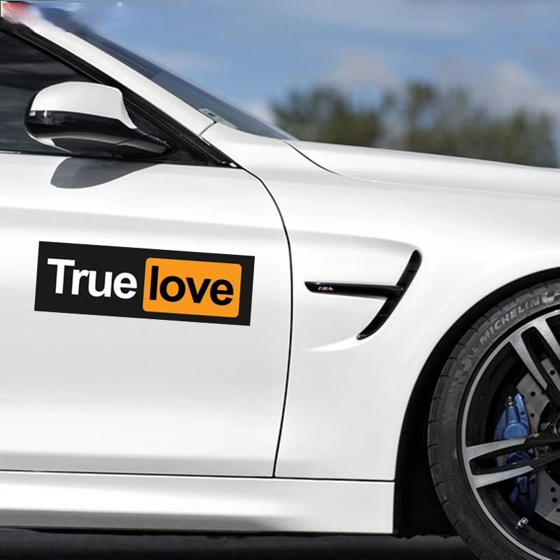 

Funny True Love Car Sticker and Decal Waterproof Window Laptop Auto Motorcycle Scratch-Proof Exterior Fine Decal PVC19x15cm