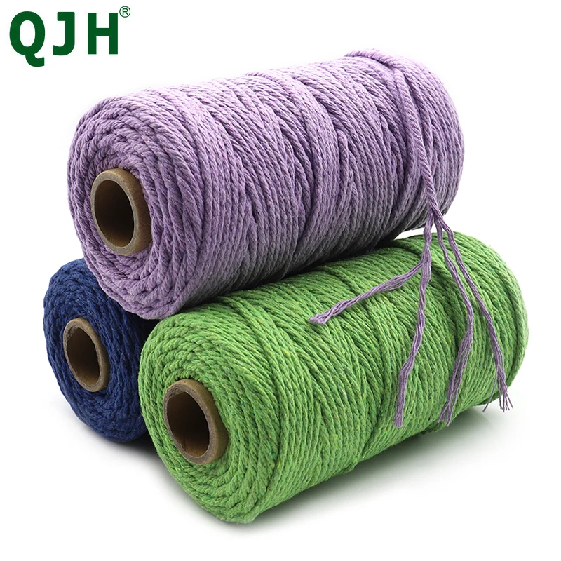 Шнур из 100% хлопка цветной шнур 3 мм бежевый витой ручная работа макраме для