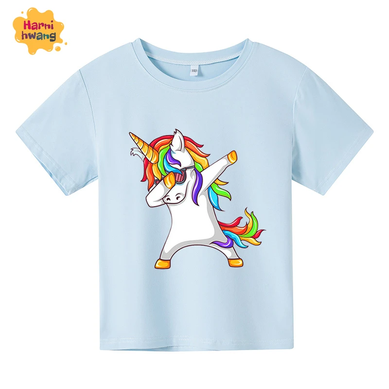 

Children's Unicorn Cotton T-shirt My Little Baby Cute Pony Girl Clothes Boys Girls Oversize T-shirt Summer Short Sleeve Baby Top