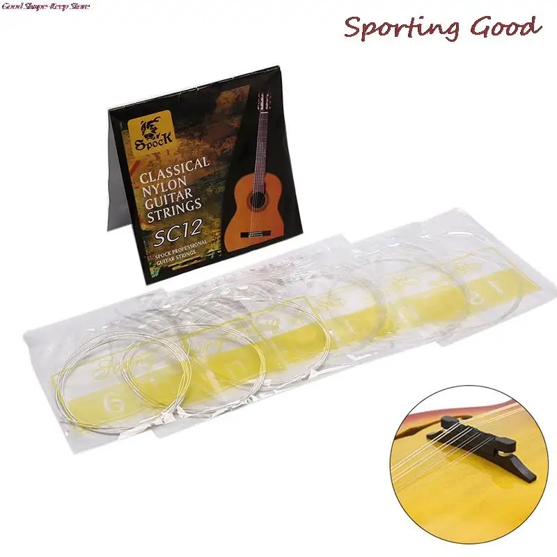 

Zilveren Gitaar Snaren 6 Stuks SC12 Klassieke Gitaar String Set Black Nylon Core Verzilverd Koper Wound Hoge Kwaliteit