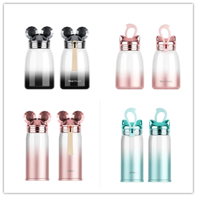 1 Piece 320mL Disney Mickey Cup 304 Stainless Steel Flasks Vacuum Thermoses Mug Mummy Feeding Baby Bottle Children Water Kettle