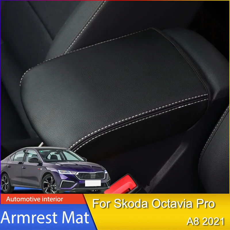 

Car Armrest Console Cover Cushion Support Box Top Matte Liner Mat Case Car-style for Skoda Octavia Pro A8 2021