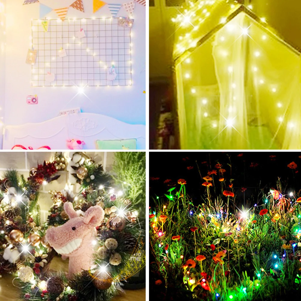 USB Led Fairy Lights Battery Copper Wire String Holiday Outdoor Lamp Garland Luces For Christmas Tree Wedding Party Decoration images - 6