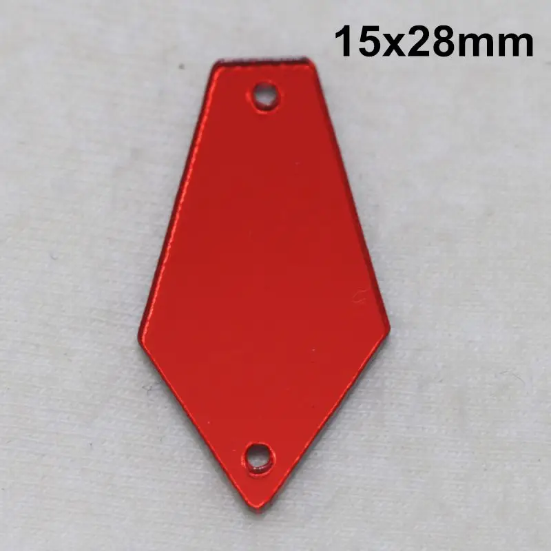 Светлый Сиам acryl ic зеркало пришить Стразы DIY Flatback зеркало акрил пришивные стразы с отверстиями для шитья - Цвет: A07-15x28