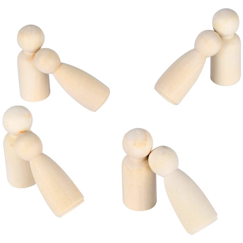 50 деревянных неокрашенных семейных кукол детская Свадебная кукла украшение для