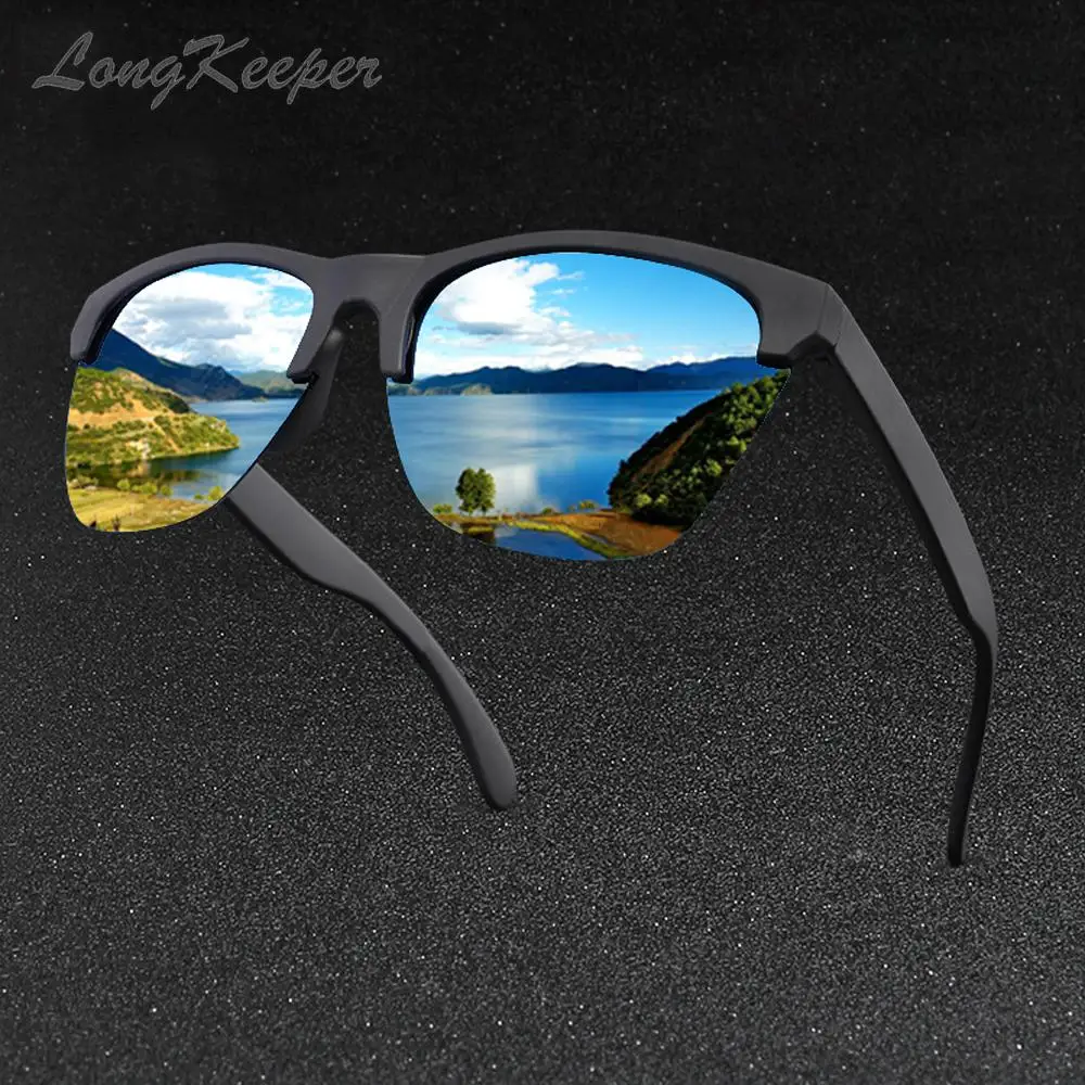 

LongKeeper Classic Rimless Polarized Sunglasses Men Mirrored Driving Sun Glasses Women UV400 Goggles Gafas De Moda Hombre