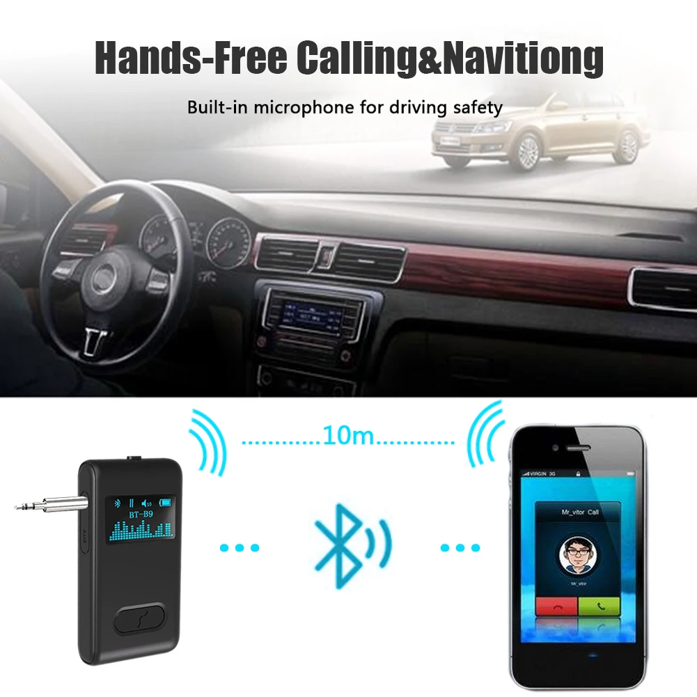 

3.5mm audio output Bluetooth Receiver Transmitter AUX Adapter Wireless Car Audio Adapter Handsfree for Headphones Speakers Music