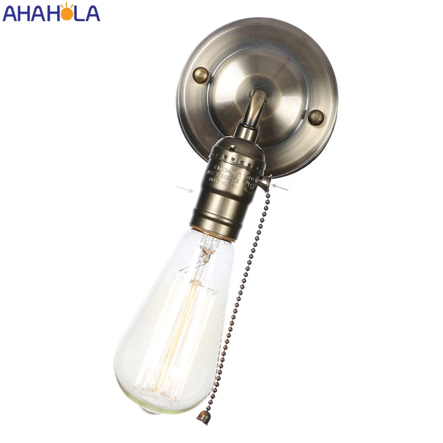 

Vintage E27 Wall Lamps for Living Room Indoor Lighting Wall Sconce Lamp with Switch Retro Industrial Wall Light Black Silver