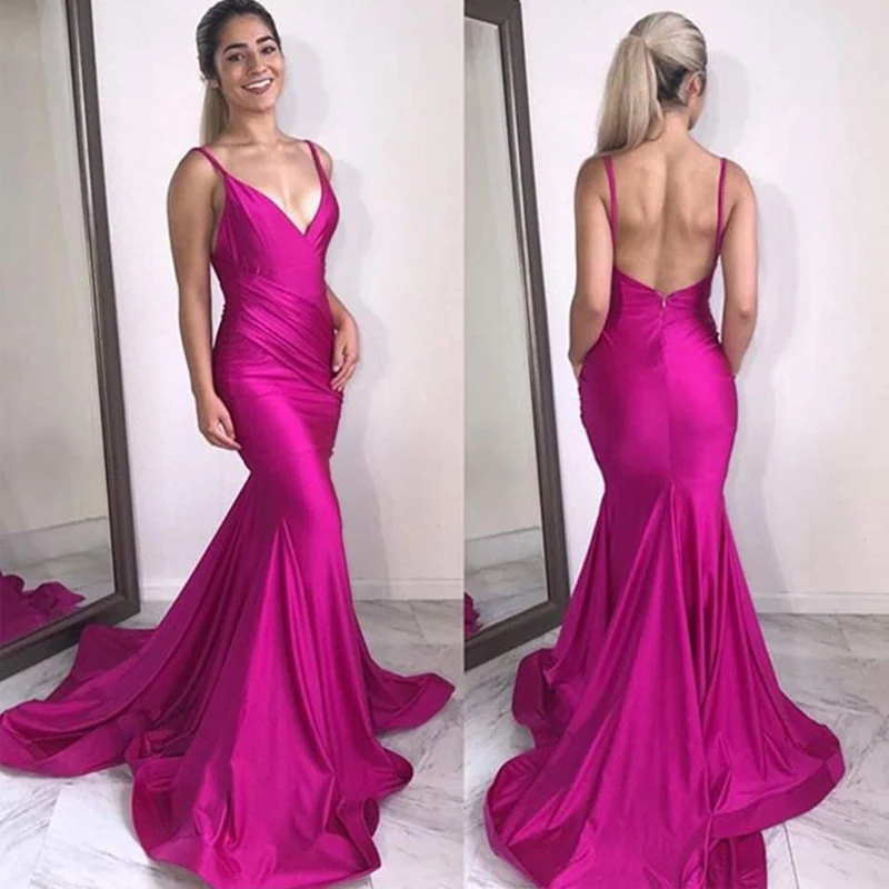 

Сексуальное длинное платье-Русалка для выпускного вечера, элегантные платья с открытой спиной для торжества, свадебное платье для гостей, ж...