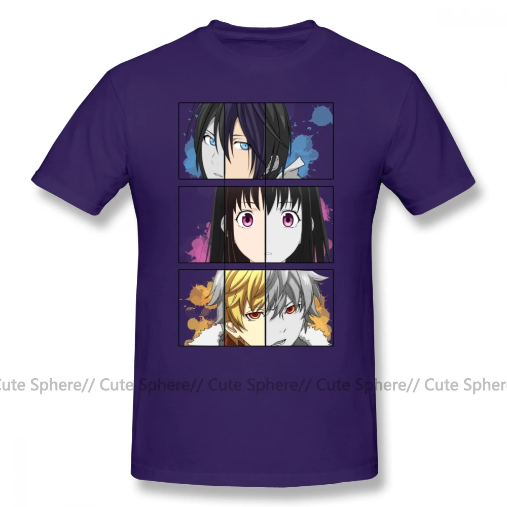 Футболка Noragami, футболка норагами, принт, 100 хлопок, Мужская футболка, 6xl, короткий рукав, милая Пляжная футболка - Цвет: Purple