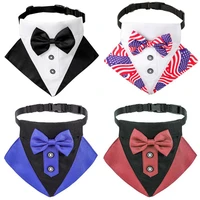 adjustable british style dog bandanas cat dog gentleman scarf bow tie collar bowknot wedding suit pet grooming accessories