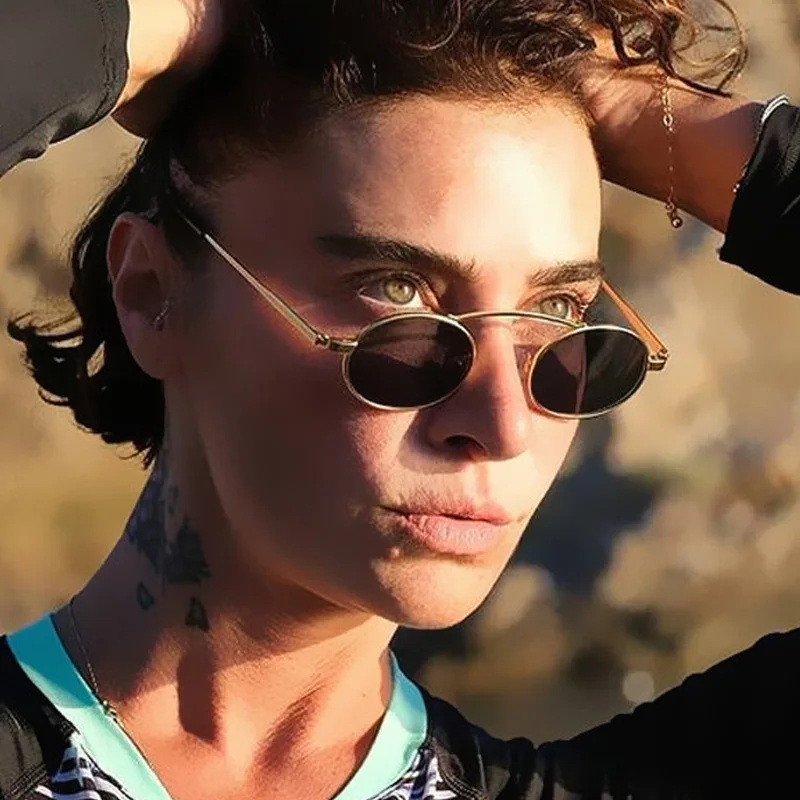 

HKNA 2022 Round Punk Sunglasses Women Retro Eyewear Women/Men Brand Designer Glasses Women Mirror Gafas De Sol Para Hombre UV400