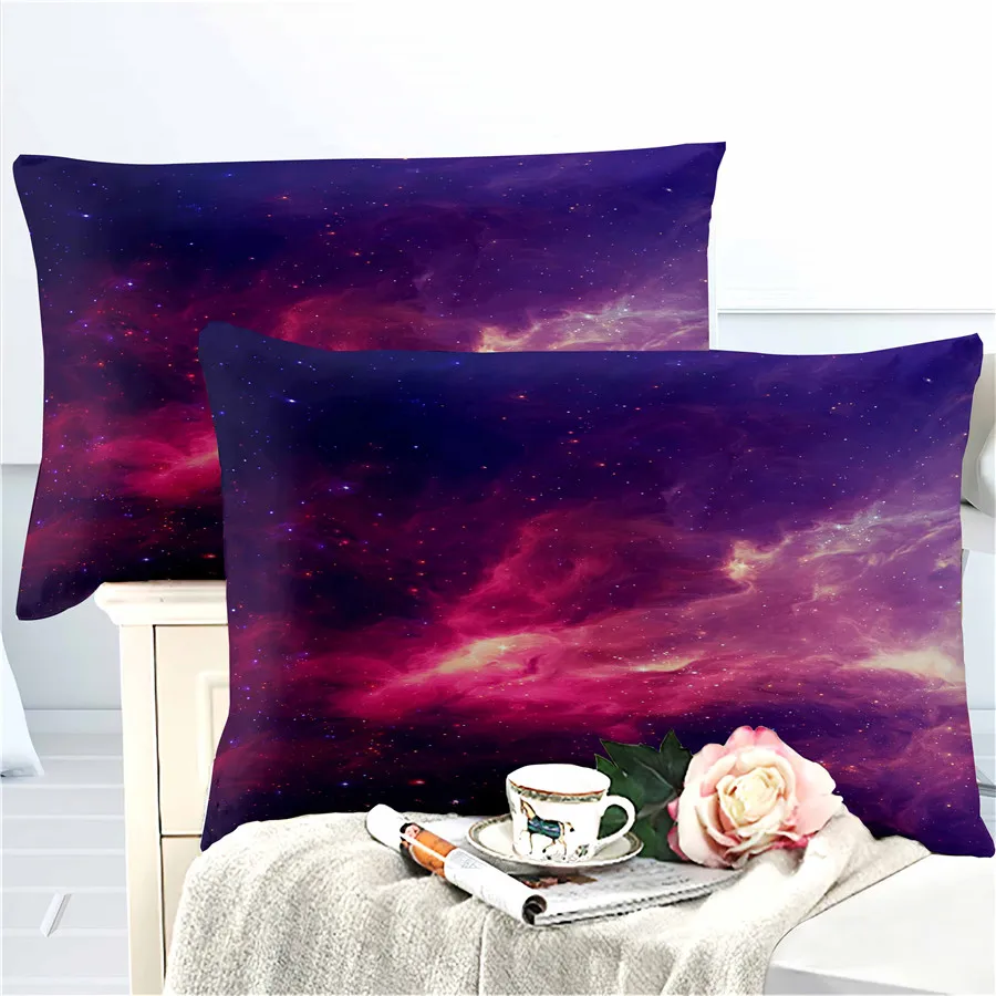 

HELENGILI 3D Bedding Set Starry Sky Galaxy Print Duvet Cover Set Bedcloth with Pillowcase Bed Set Home Textiles #YH-55