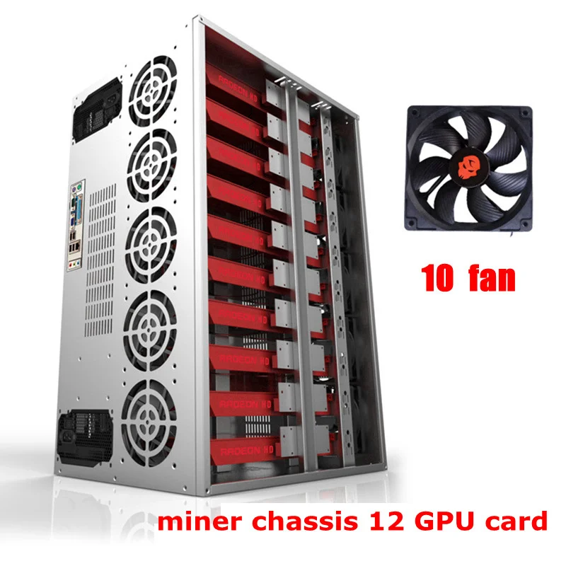 Чехол для горной установки с рамкой GPU ATX chassis 12 графическая карта эфириума Майнер Биткоин горизонтальный компьютерный Серверный корпус машины