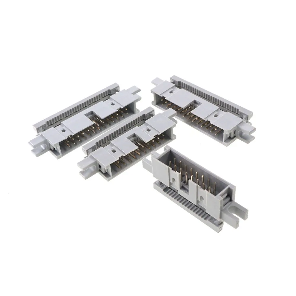 50 шт. 0 100 &quot2 54 мм IDC Box header PCB мужские разъемы 10 14 16 20 26 30 34 40 60 64 Pin монтажные уши для 1