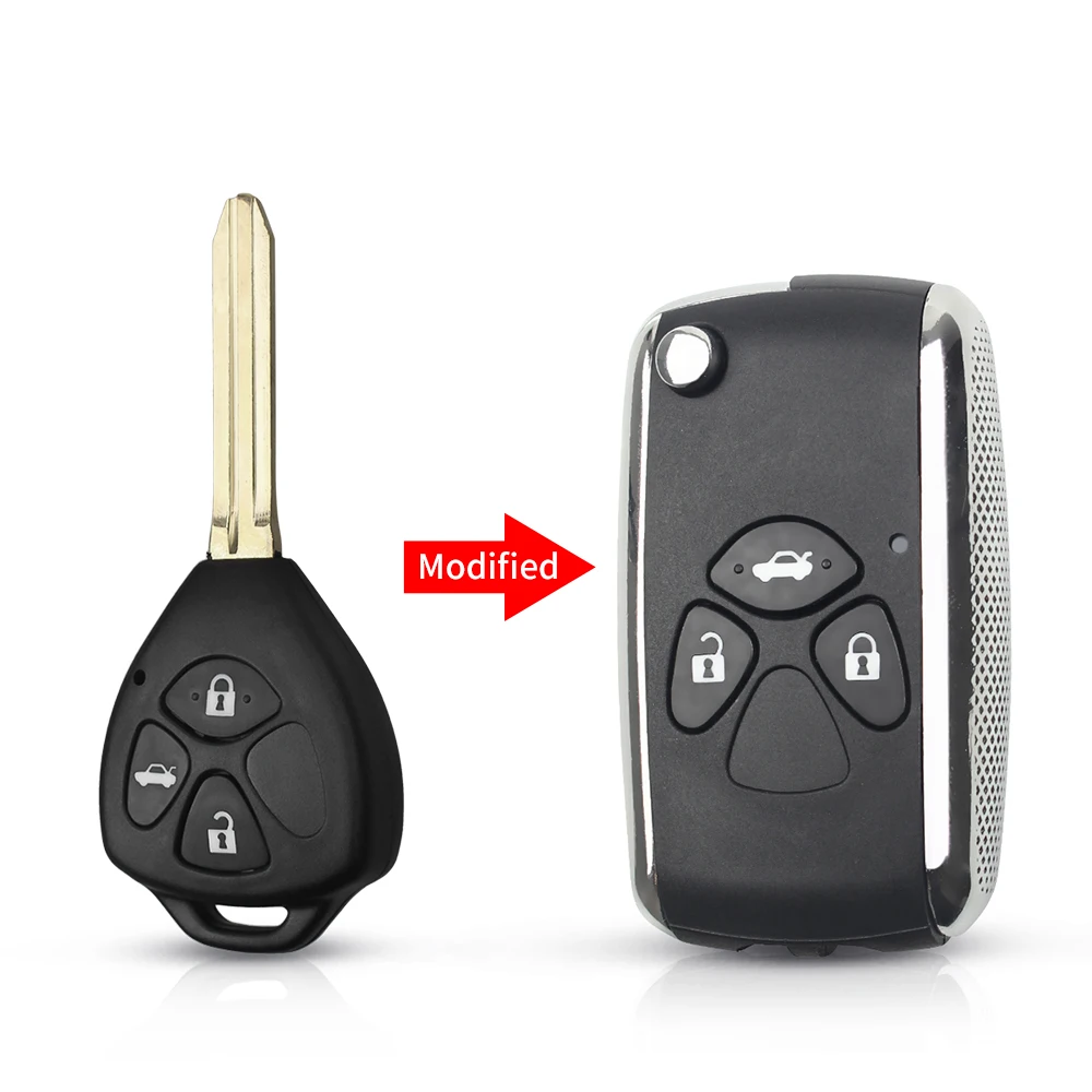 Model 2 KEYYOU Filp модифицированный дистанционный чехол для ключа автомобиля для Toyota Yaris Prado Tarago Camry Corolla RAV4 REIZ Crown Avalon Venza - Количество кнопок: Model 2