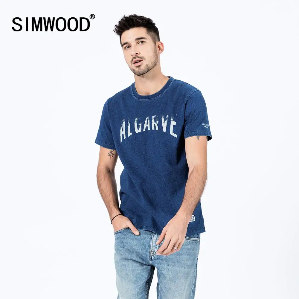 Мужская футболка SIMWOOD винтажная плотная большого размера из 100% хлопка с