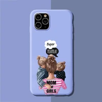fhnblj baby mom girls phone case soft solid color for iphone 11 12 13 mini pro xs max 8 7 6 6s plus x xr