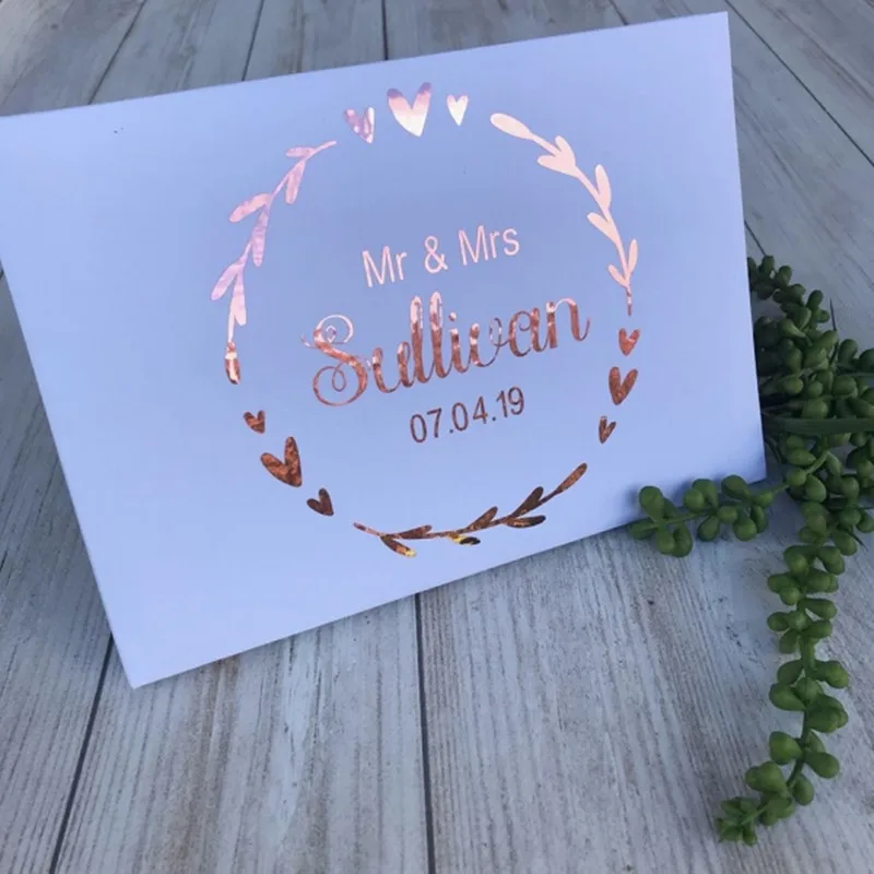 

Rustic White Wedding Guestbook Custom Names Alternative Wedding Guest Book Anniversary Valentine Gift