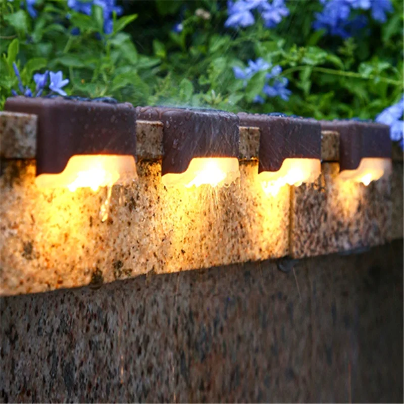 

1/4/8/16pcs LED Solar Lamp Fairy Garden Outdoor Waterproof Wall Lamp Garden Decoration Step Lights Balcony Fence Solar Lights